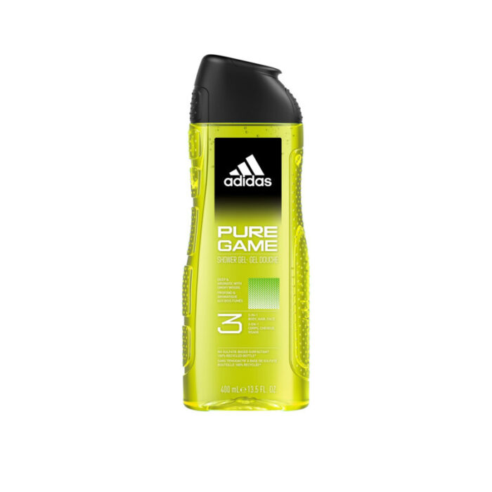 adidas pure game relaxing 3 in 1 shower gel 400ml 1