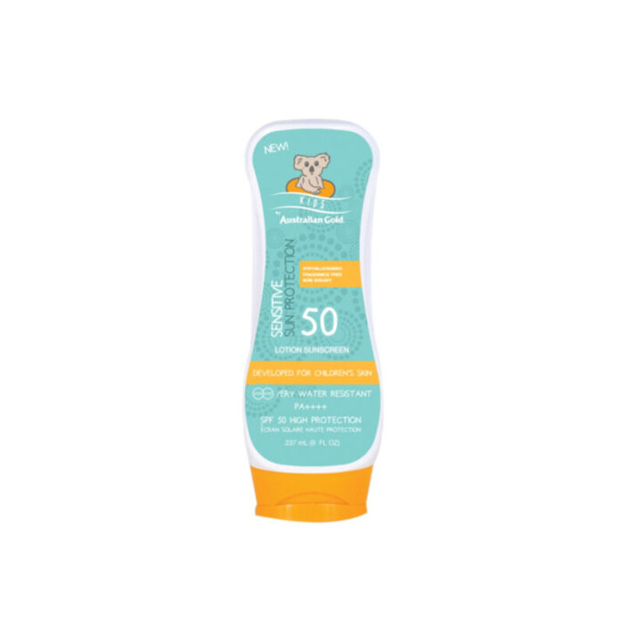 australian gold kids sensitive protection lotion sunscreen spf50 237ml