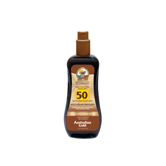 australian gold spray gel sunscreen with instant bronzer spf50 237ml