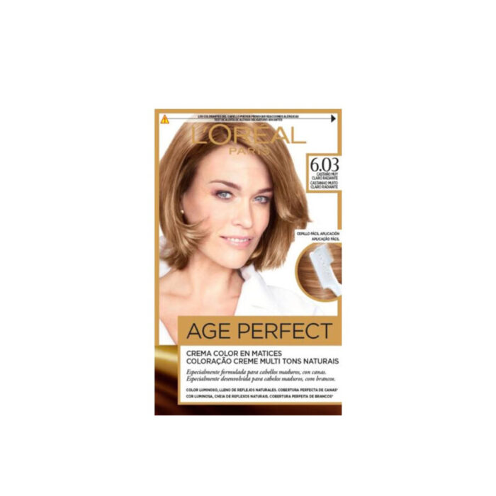 l oreal paris excellence age perfect 6 03 light golden brown permanent hair dye